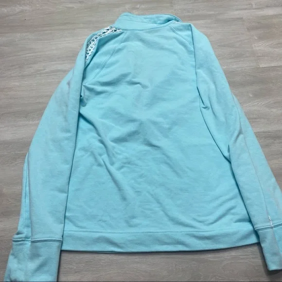 Lilly Pulitzer Skipper Solid Popover Light Blue 1/4 Zip Size Medium - Picture 8 of 11